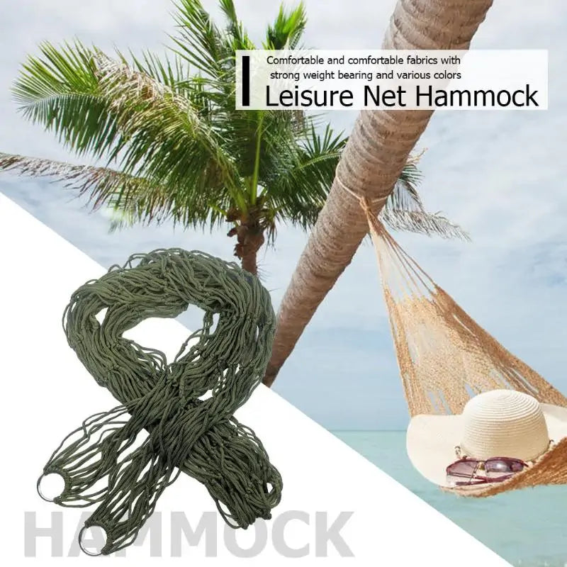 Single Person Nylon Net Outdoors Hammock - ROOTS FARM