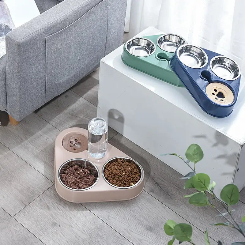 3 in 1 Pet Food Bowl with Automatic Drinking Feeder - ROOTS FARM