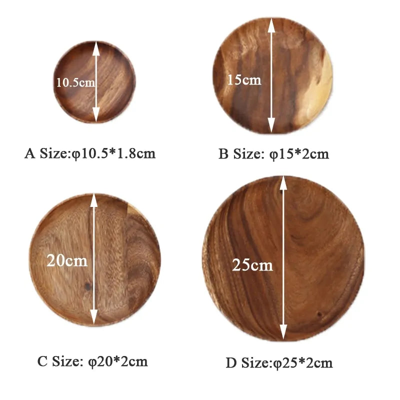 Solid Wood Round Plate - ROOTS FARM