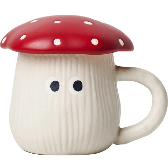 Nordic Style High Color Ceramic Red Mushroom Tableware Cup