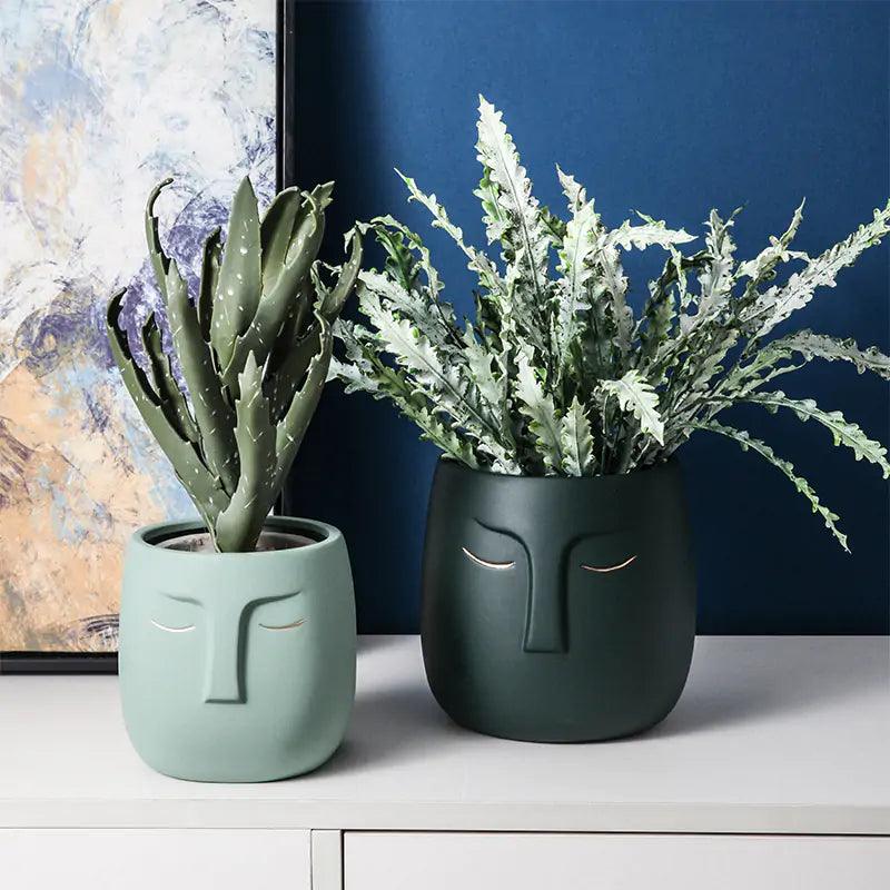 Ceramic Face Living Room Vase - ROOTS FARM