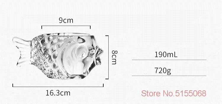 Creative 3D Transparent Fish Shape Bar Cocktail Glass - ROOTS FARM