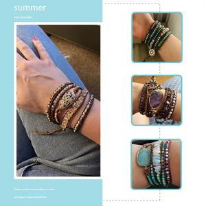 Bohemian Natural Stones Charm Bracelet - ROOTS FARM