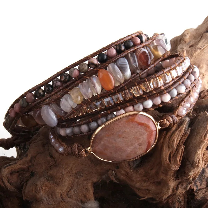 Bohemian Natural Stones Charm Bracelet - ROOTS FARM