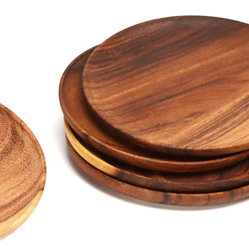 Solid Wood Round Plate - ROOTS FARM