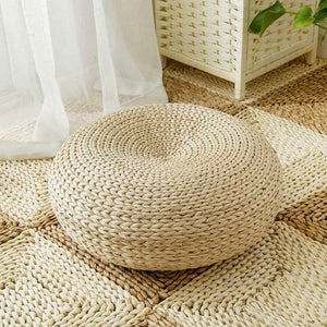 Round Straw Tatami Meditation Cushion - ROOTS FARM