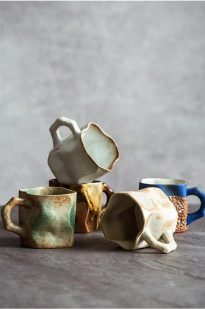 Irregular Shape Ceramic Tea & Coffee Cups - ROOTS FARM