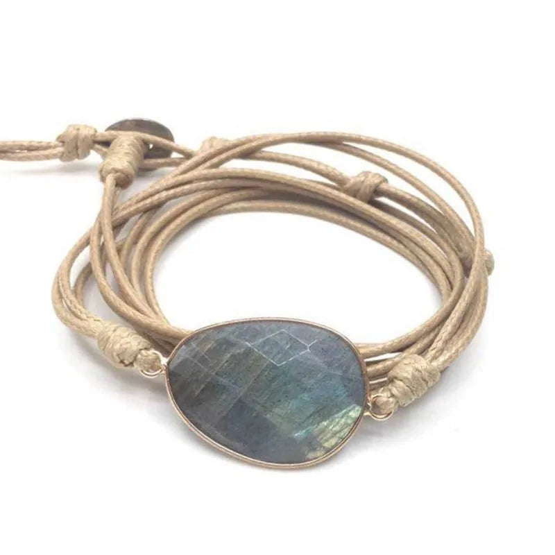 Rope Wrap Bracelet Natural Stones - ROOTS FARM