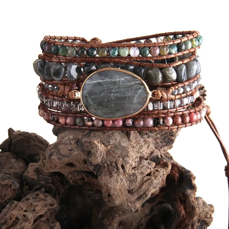 Bohemian Natural Stones Charm Bracelet - ROOTS FARM