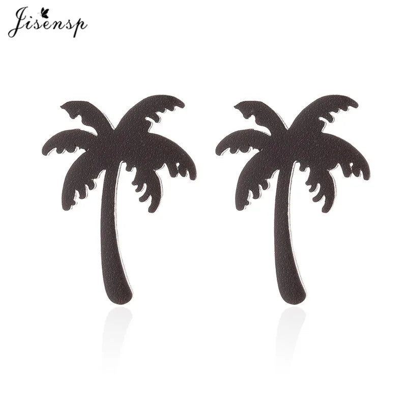 Punk Women Coconut Palm Tree Earrings