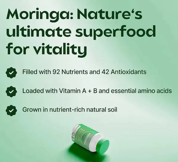 Pure Moringa Leaf Capsules for Natural Energy and Wellness