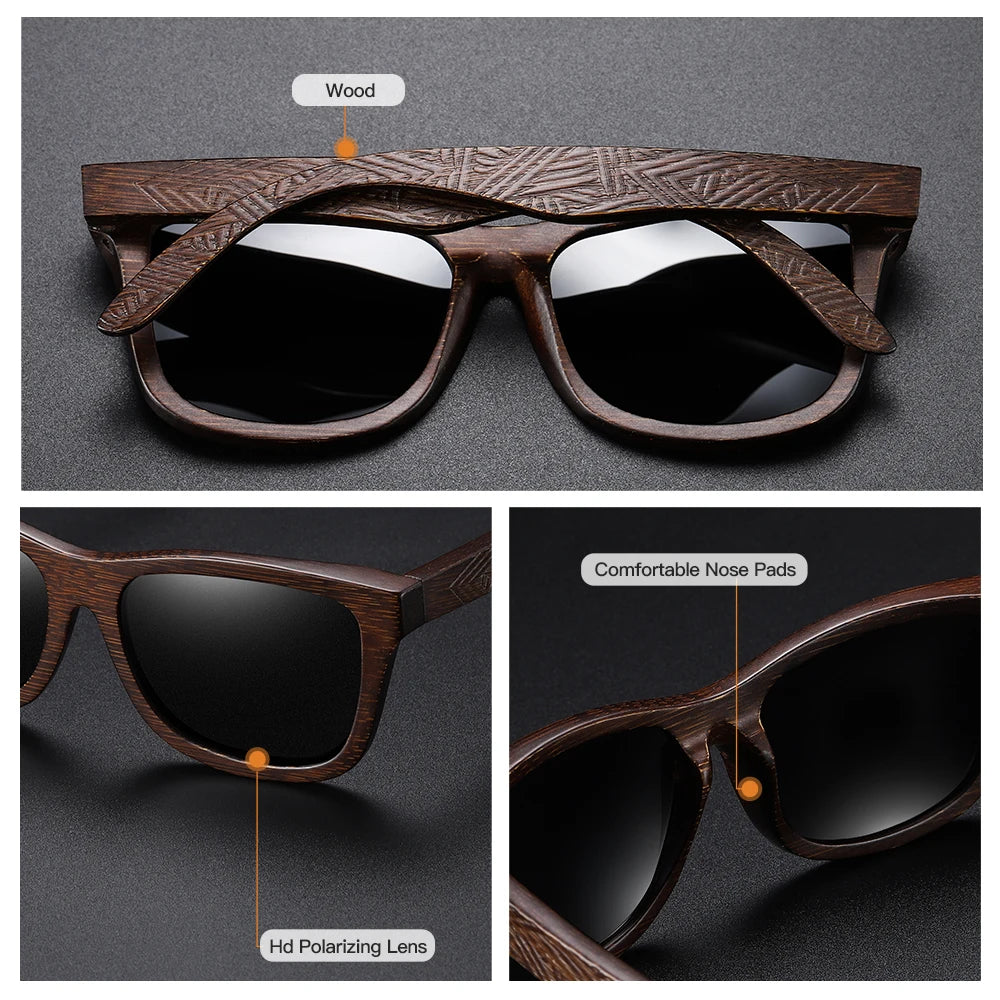 Retro Fashion Bamboo Wood Polarized Sunglasses