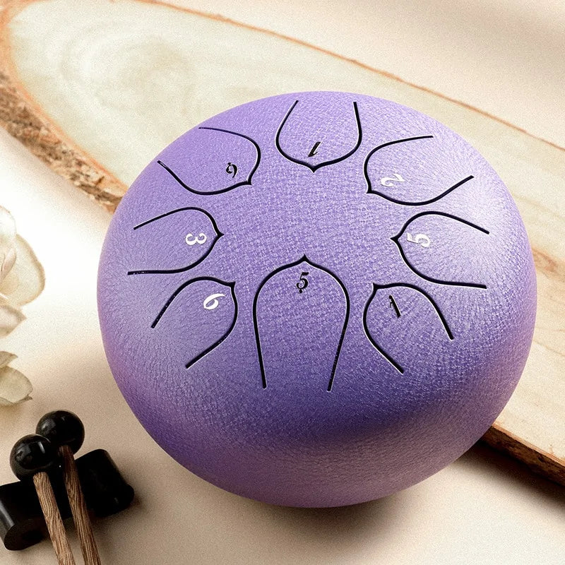 Precise Title: Hluru 6 Inch Steel Tongue Drum - 8 Note Tone C - ROOTS FARM