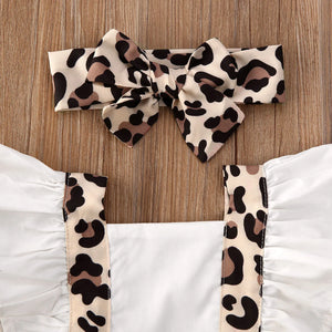 2020 Baby Girl Leopard Jumpsuit Set with Headband - ROOTS FARM