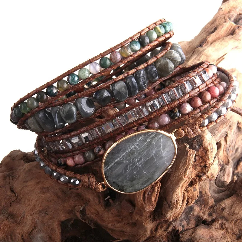 Bohemian Natural Stones Charm Bracelet - ROOTS FARM