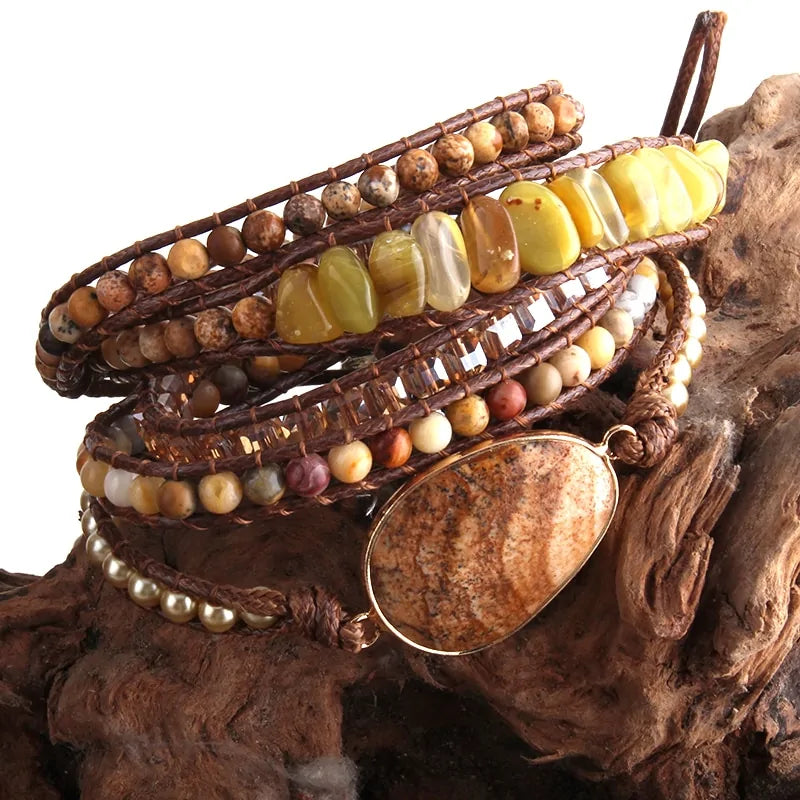 Bohemian Natural Stones Charm Bracelet - ROOTS FARM