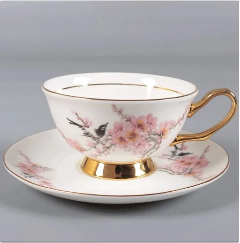 Elegant Bone China Tea & Coffee Cup with Saucer