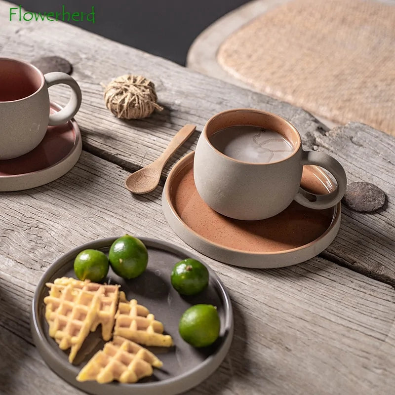 Coffee Mug with Saucer Ceramic