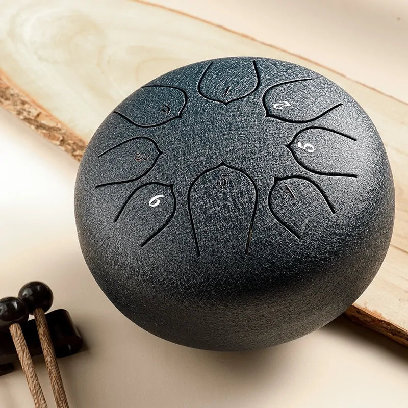 Precise Title: Hluru 6 Inch Steel Tongue Drum - 8 Note Tone C - ROOTS FARM