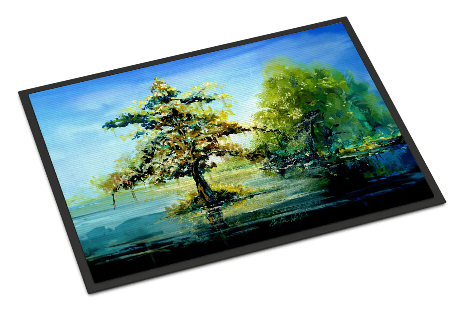 Cypress Tree in the Bayou Blue Doormat