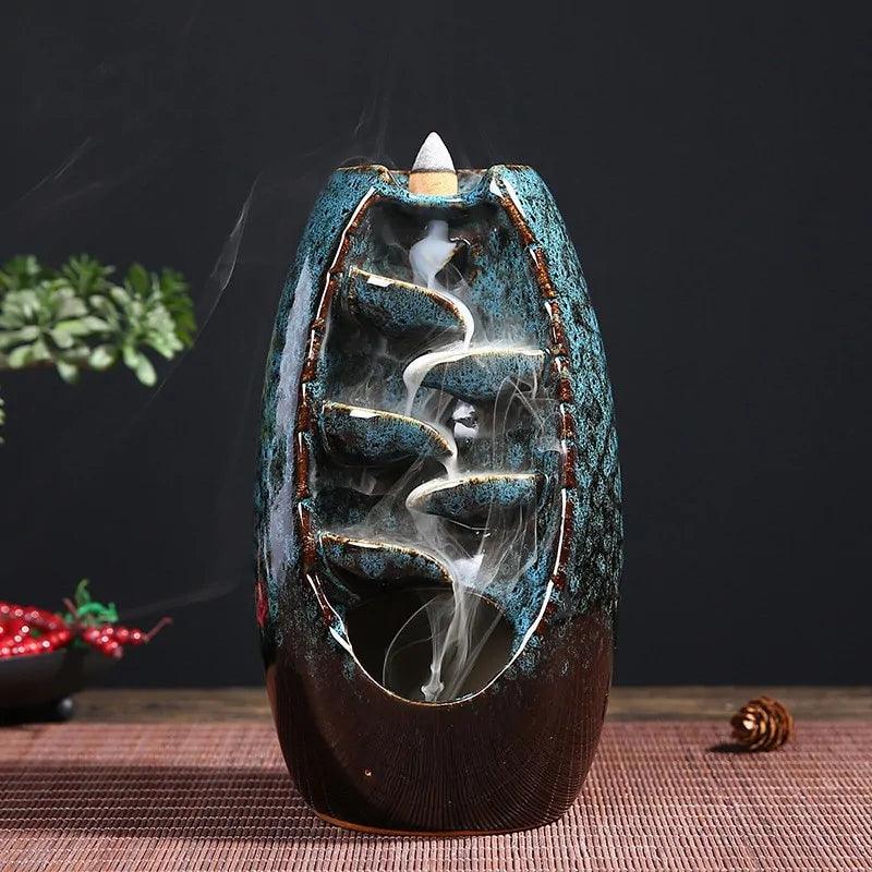 Ceramic Waterfall Incense Burner - ROOTS FARM