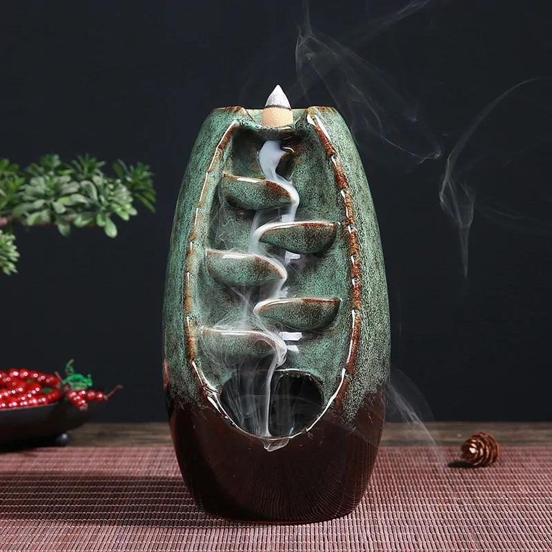 Ceramic Waterfall Incense Burner - ROOTS FARM