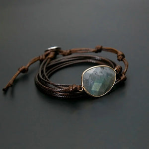 Rope Wrap Bracelet Natural Stones - ROOTS FARM