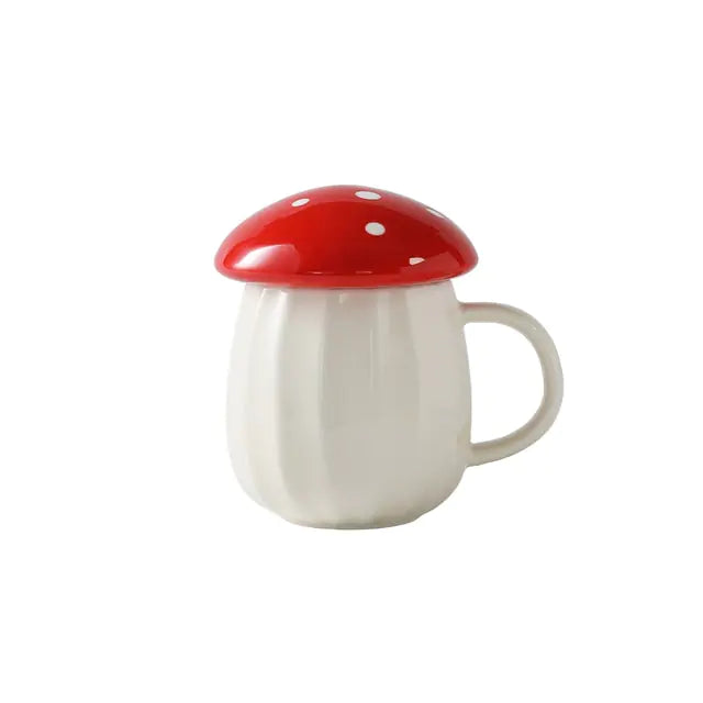 Cute Mushroom Cup With Lid Ceramics Coffee Mug