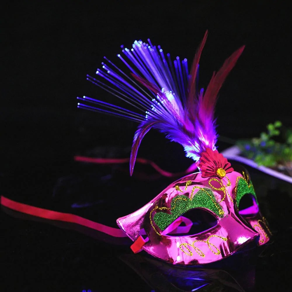 Venetian Venice Feather LED Mask