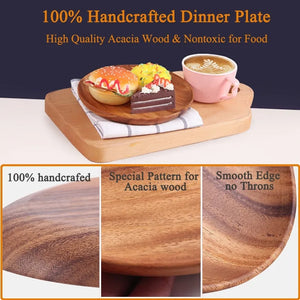 Solid Wood Round Plate - ROOTS FARM